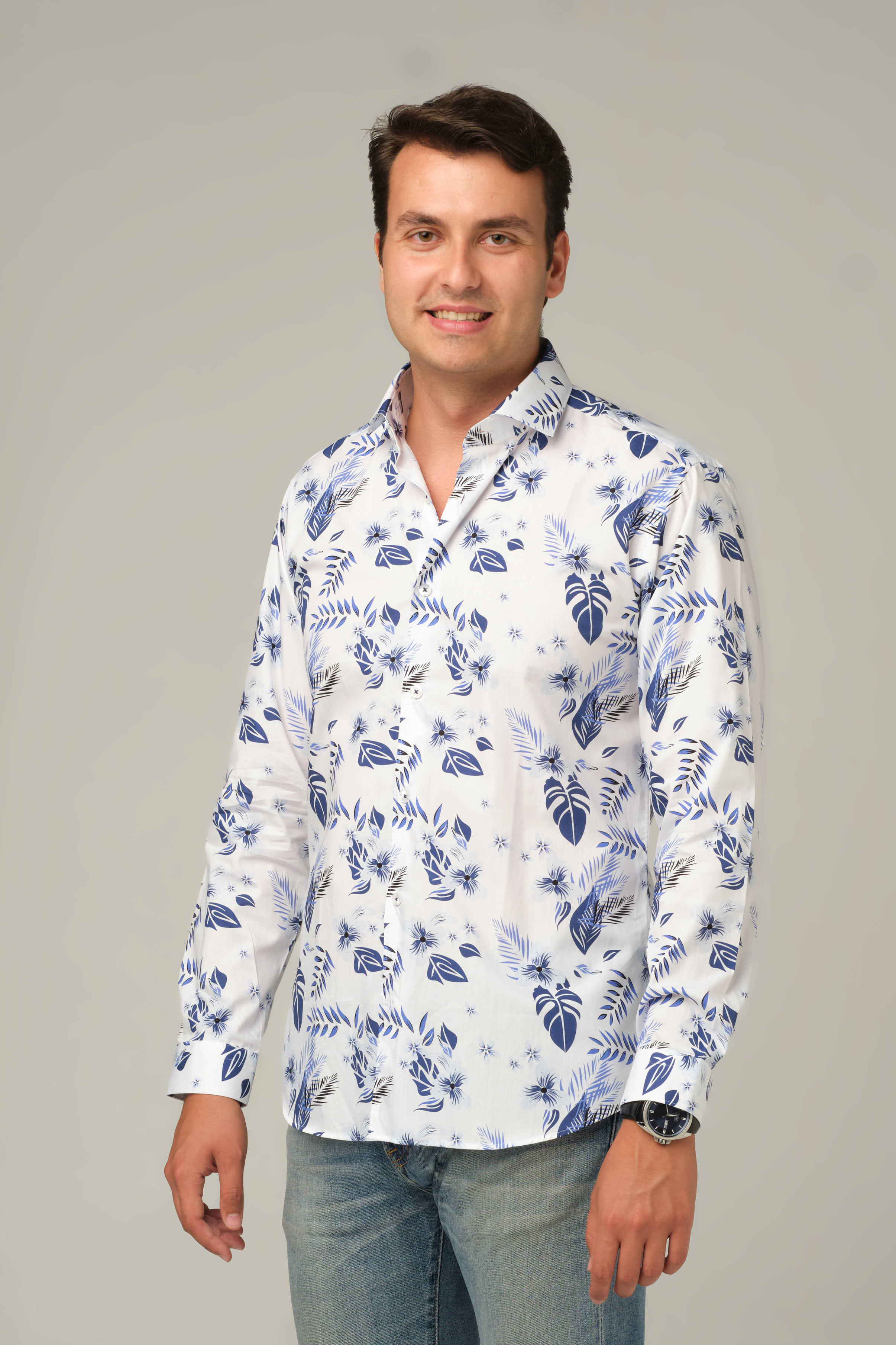 Blue Riviera Leaf Shirt