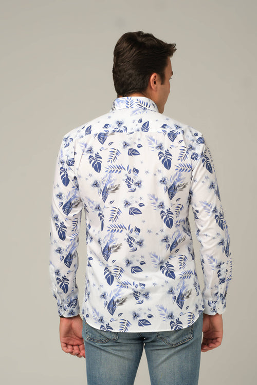 Blue Riviera Leaf Shirt