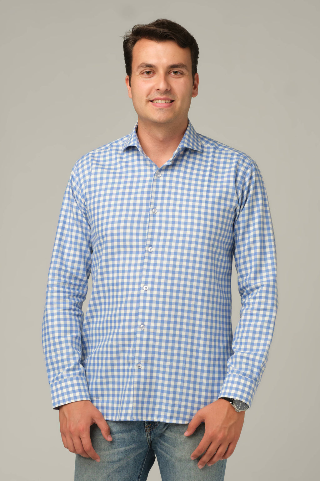 Azure Check Signature Shirt