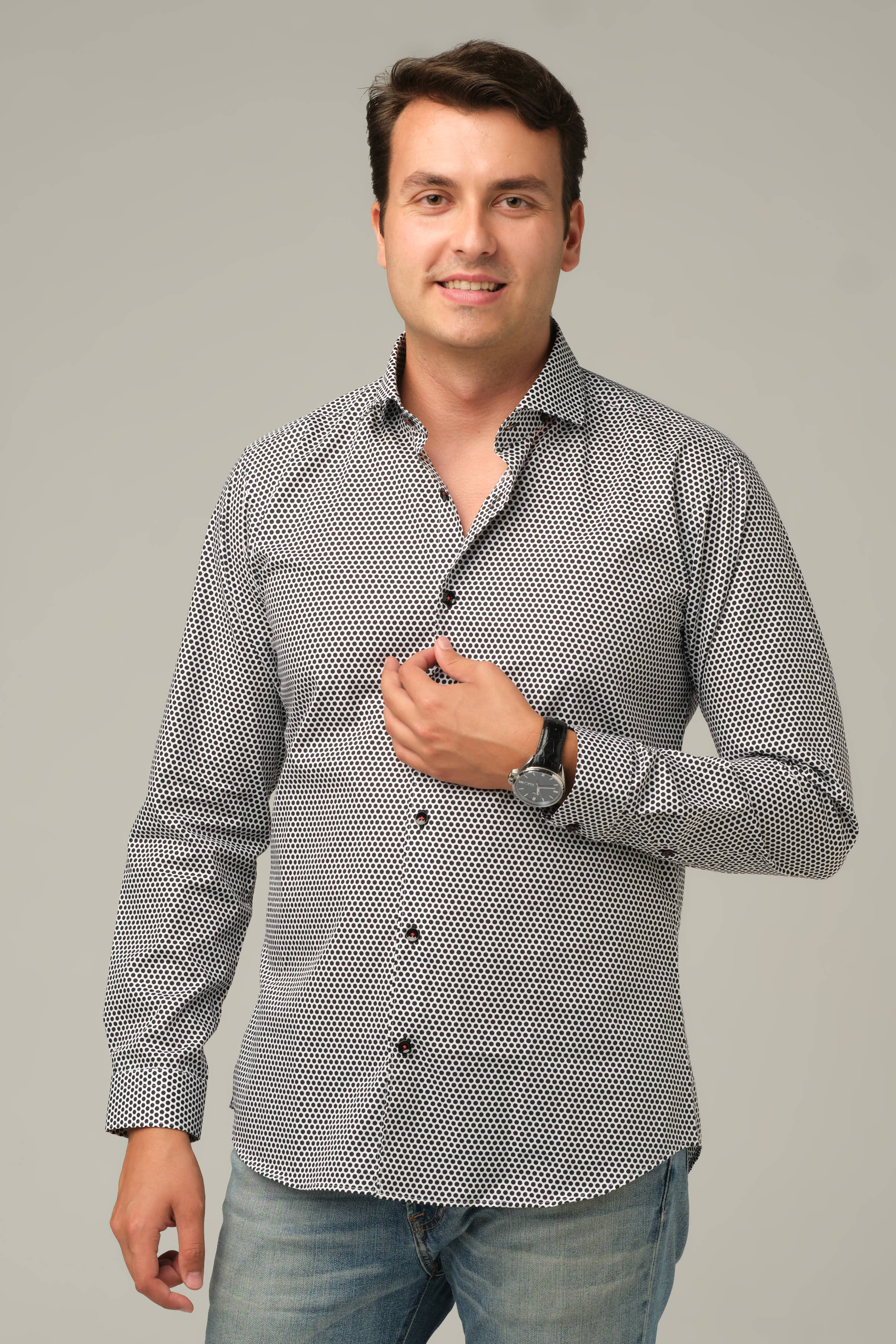 Monochrome Dot Signature Shirt