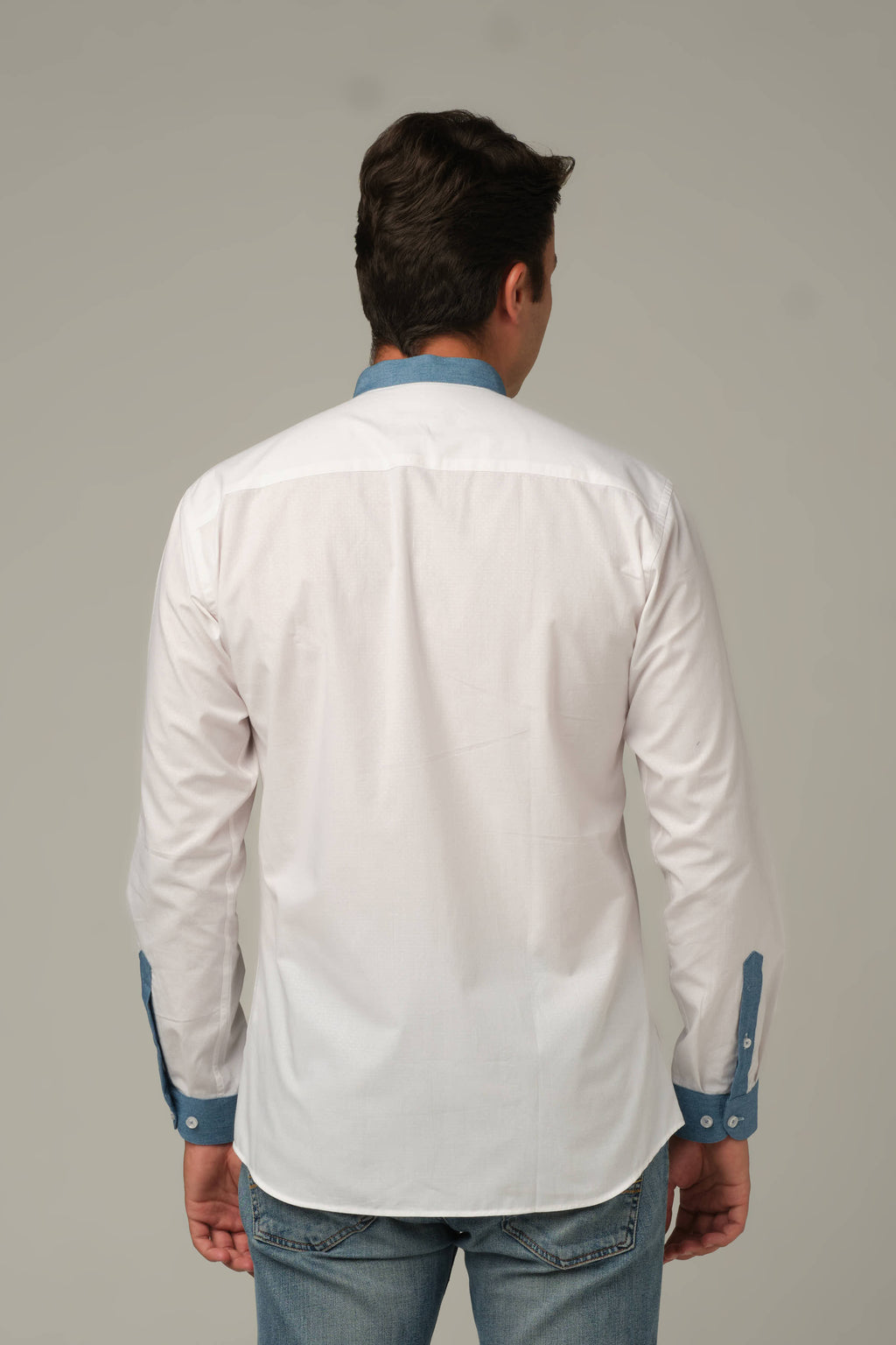 Azure Detail Mandarin Shirt