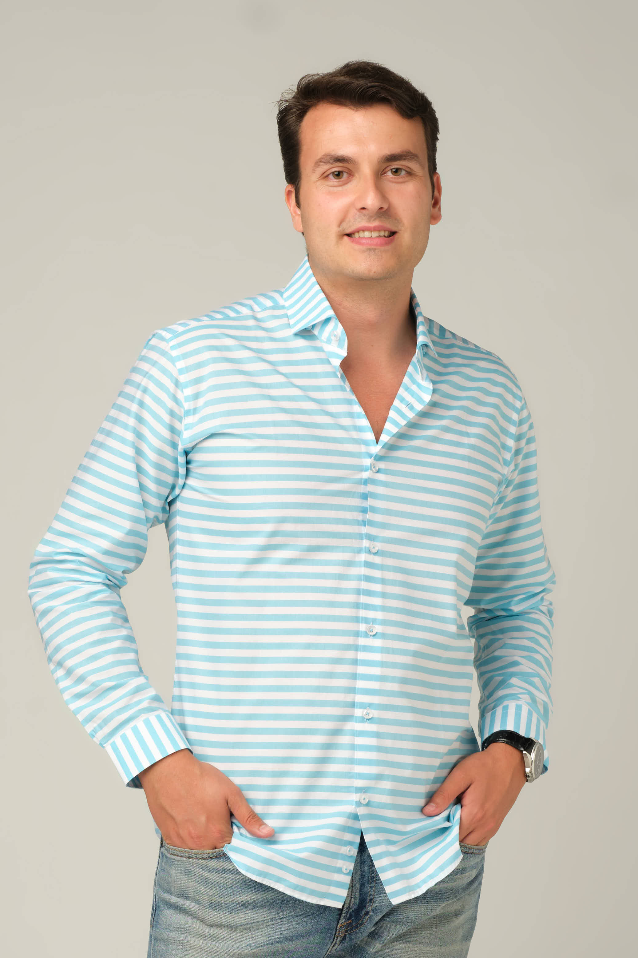 Aqua Stripe Signature Shirt