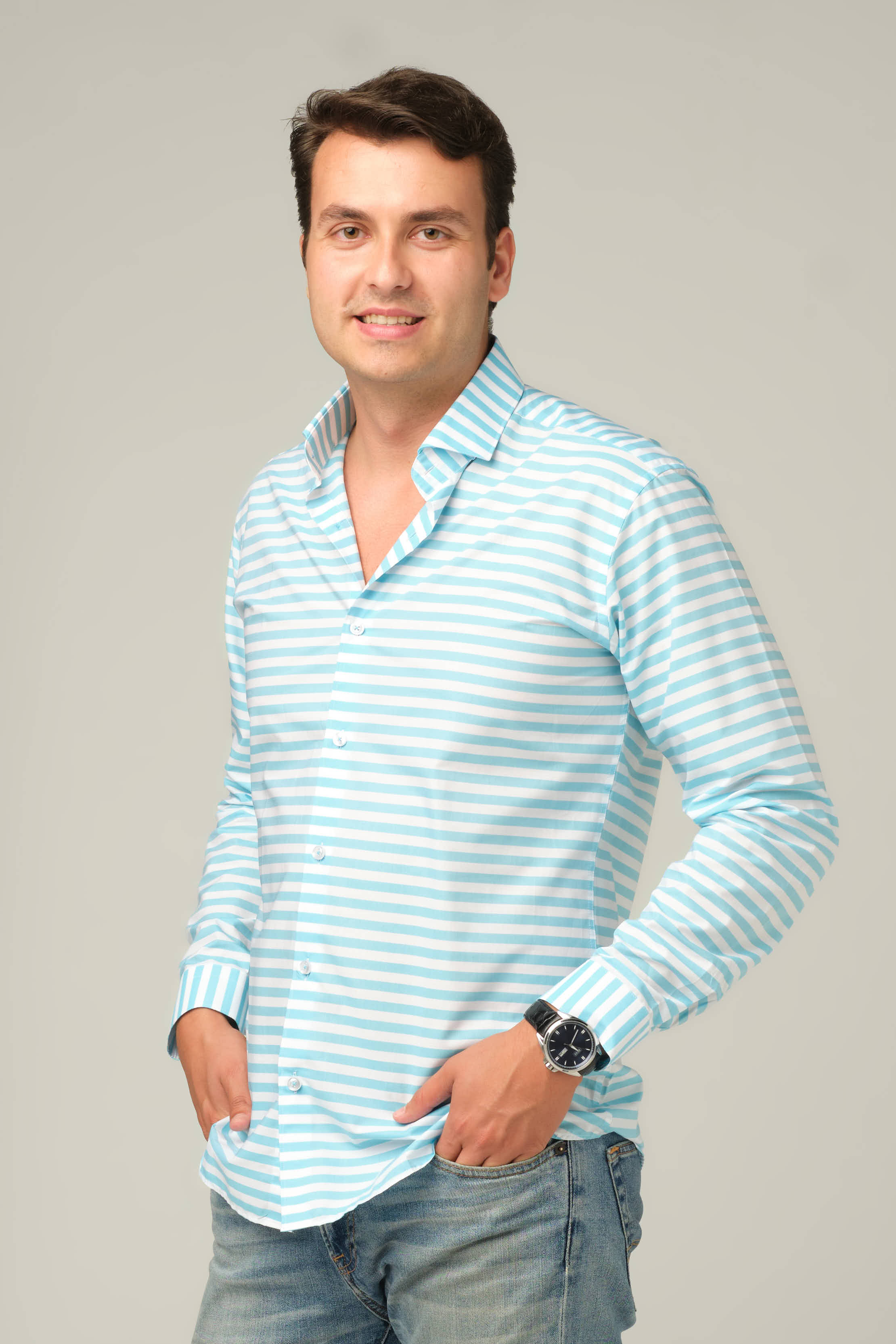 Aqua Stripe Signature Shirt