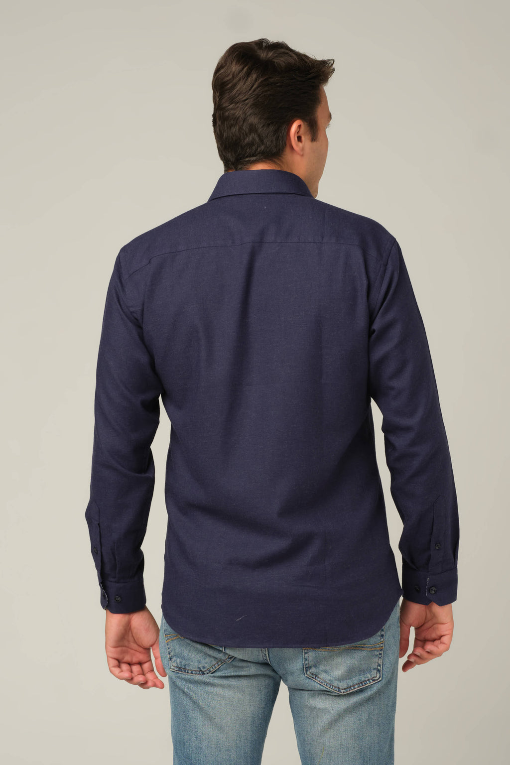 Navy Contrast Cuff Signature Shirt