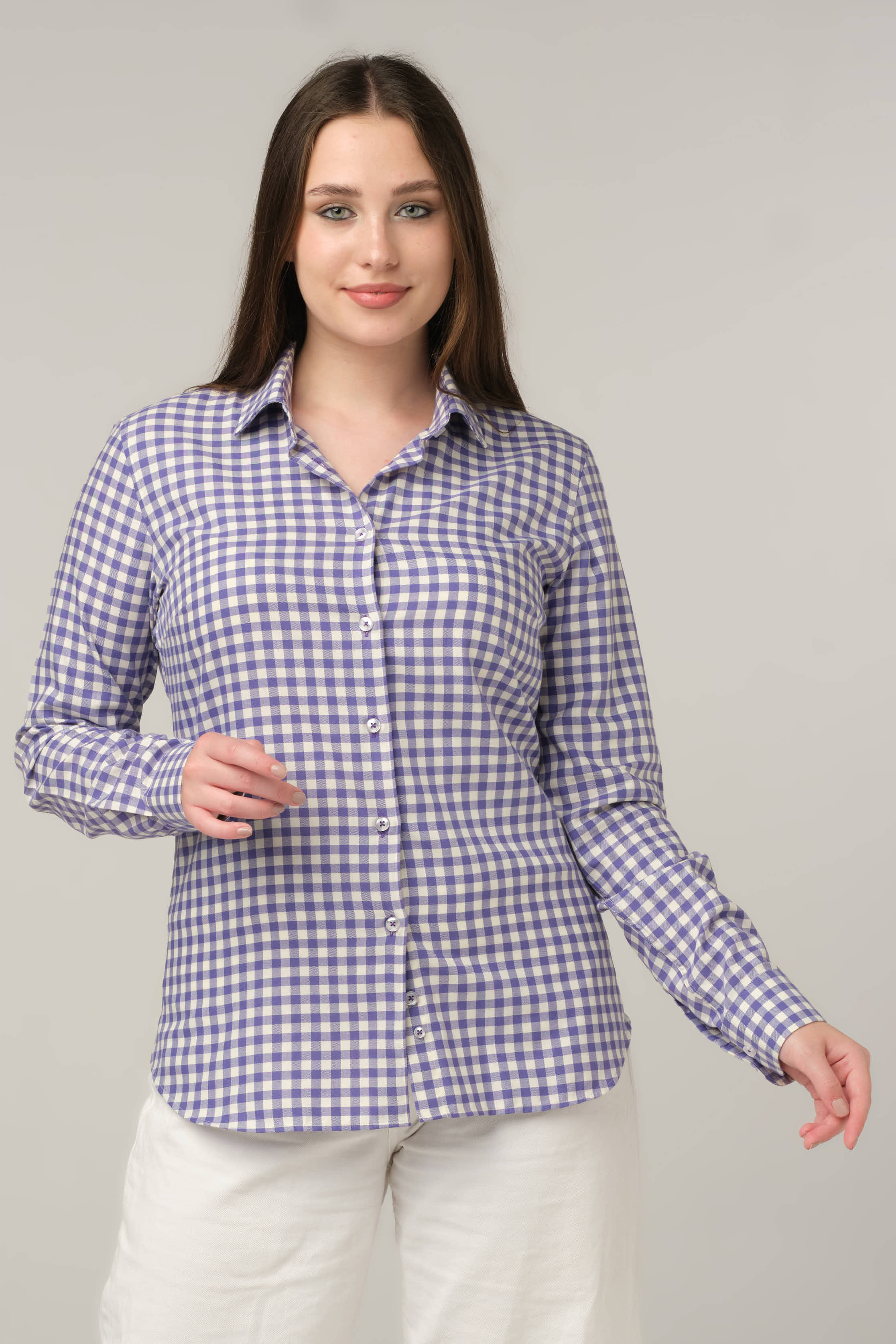 Lavender Gingham Classic Shirt