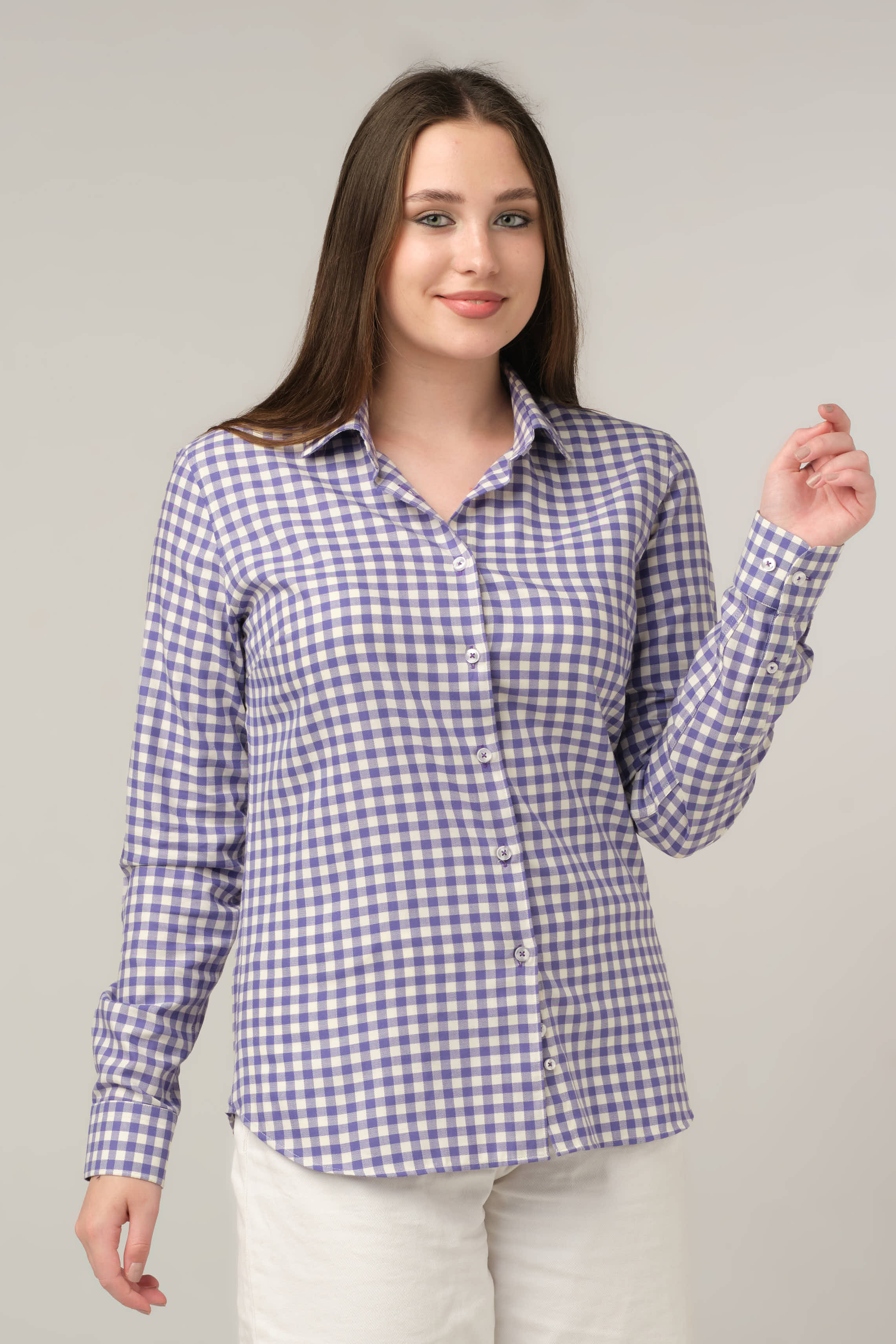 Lavender Gingham Classic Shirt