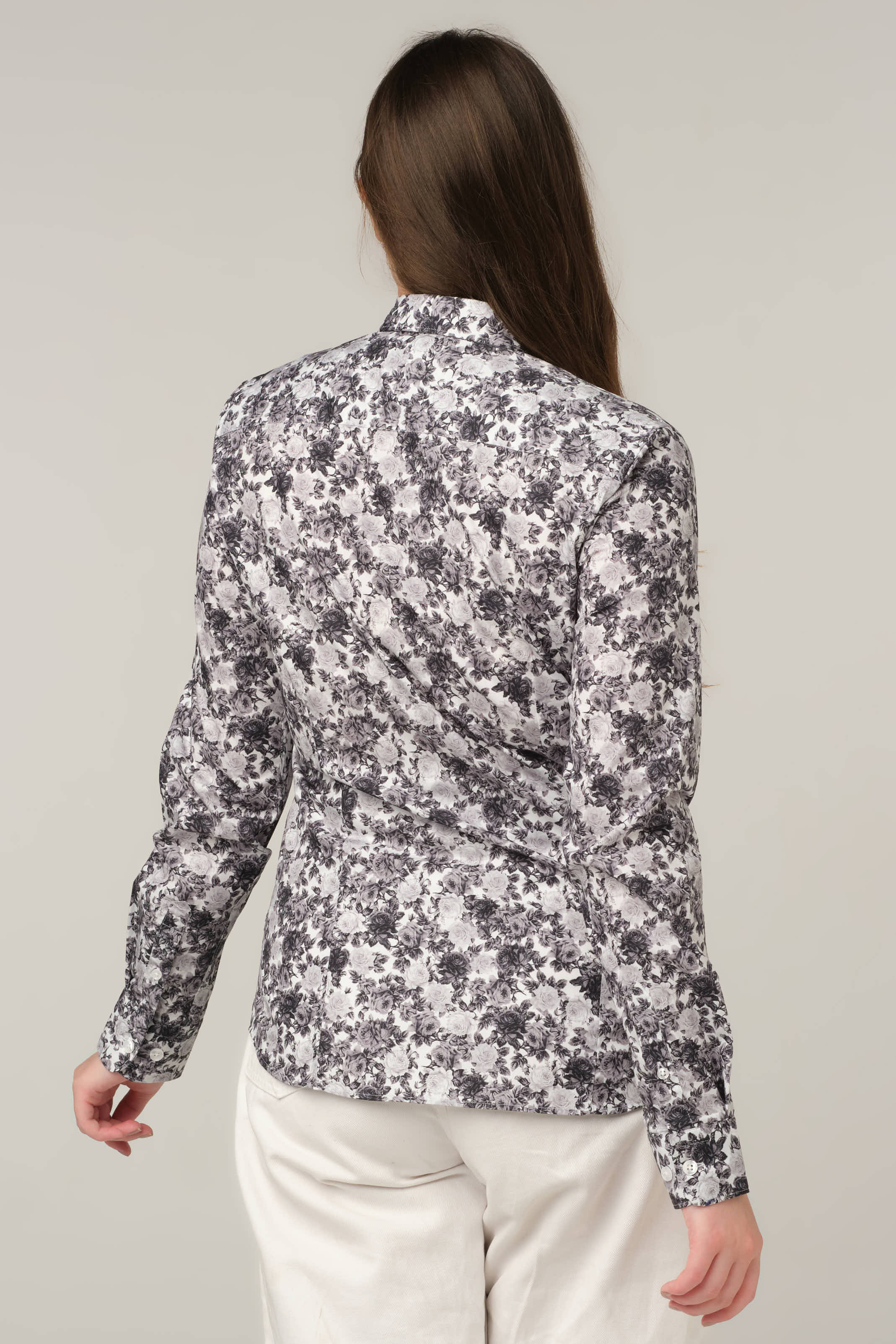 Monochrome Floral Elegance Shirt