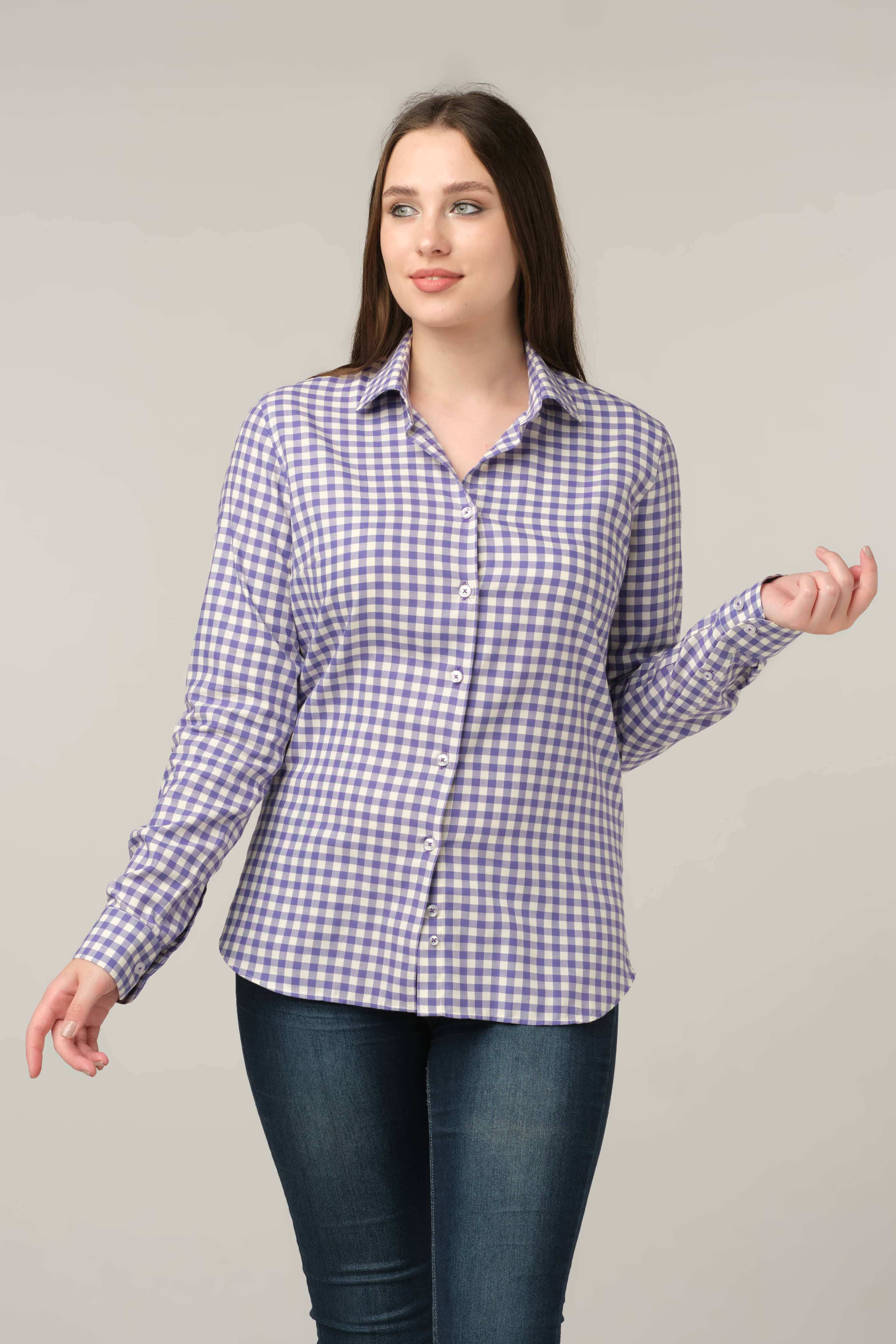 Lilac Gingham Everyday Shirt