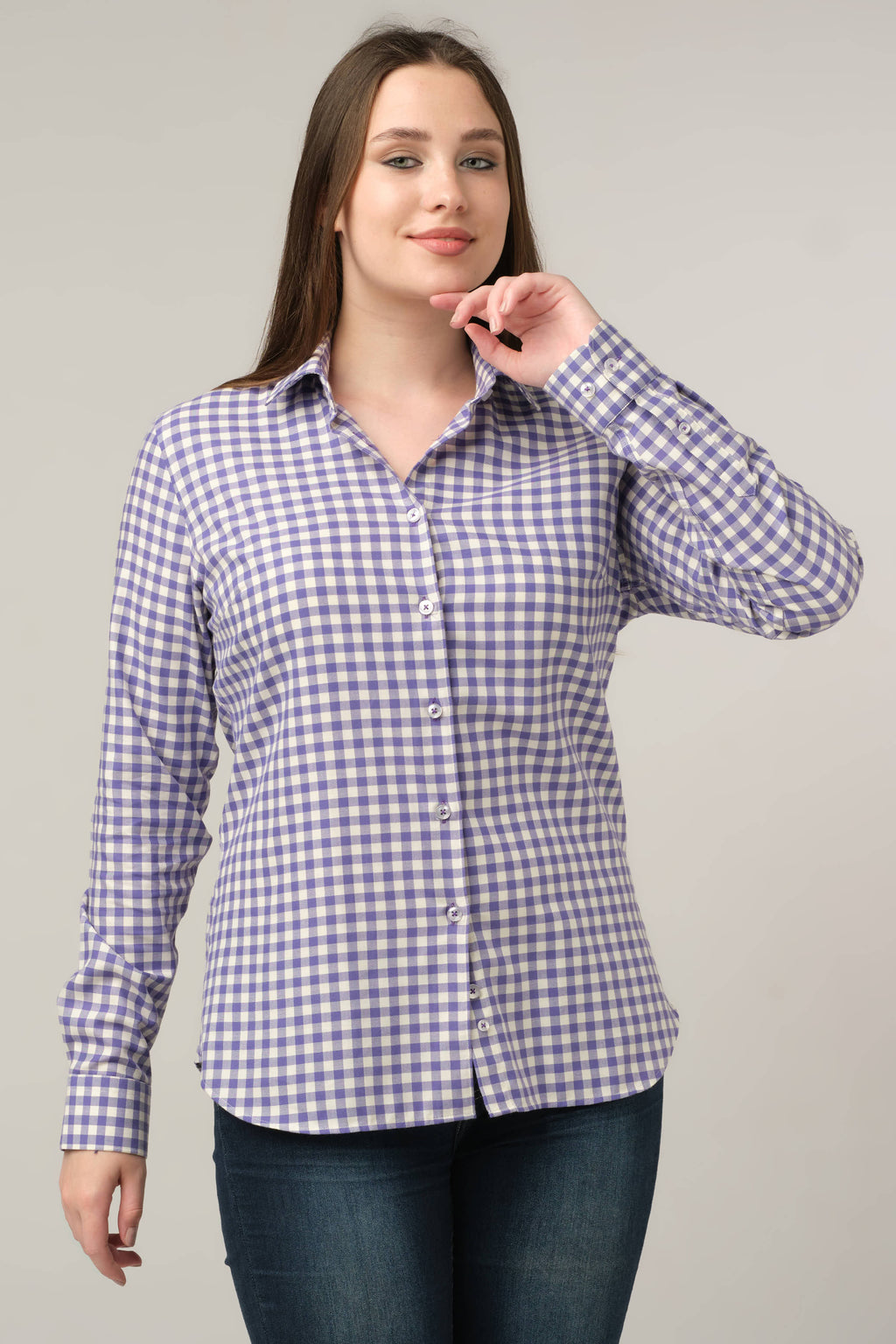 Lilac Gingham Everyday Shirt