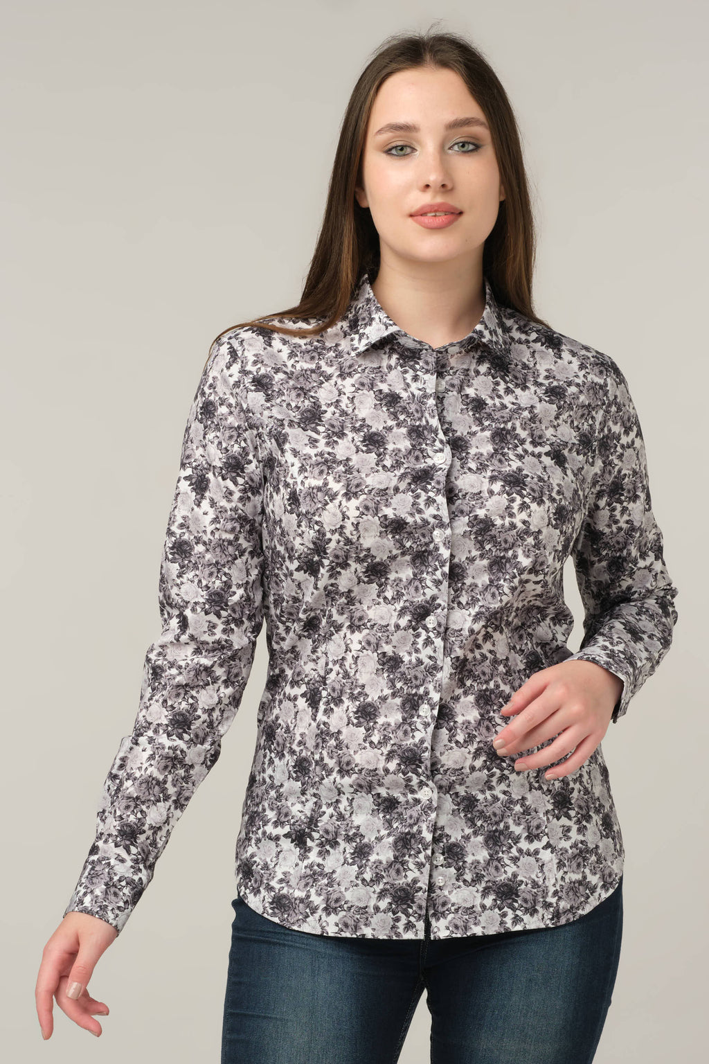 Ivory Shadow Floral Shirt