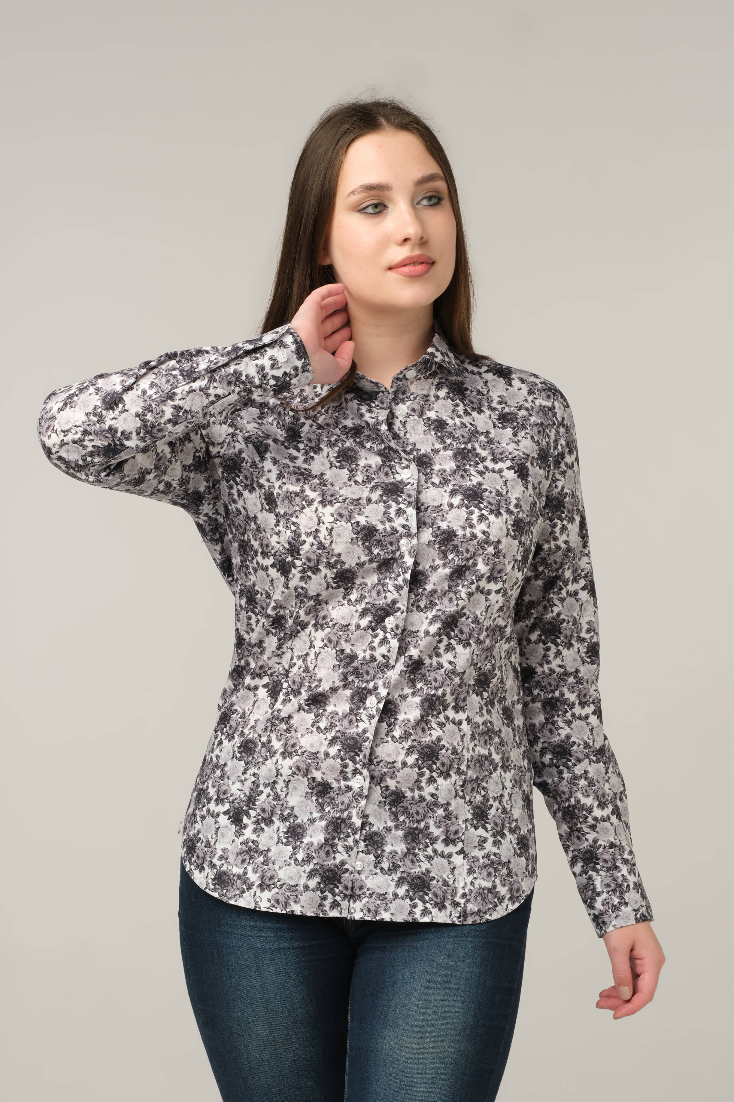 Ivory Shadow Floral Shirt