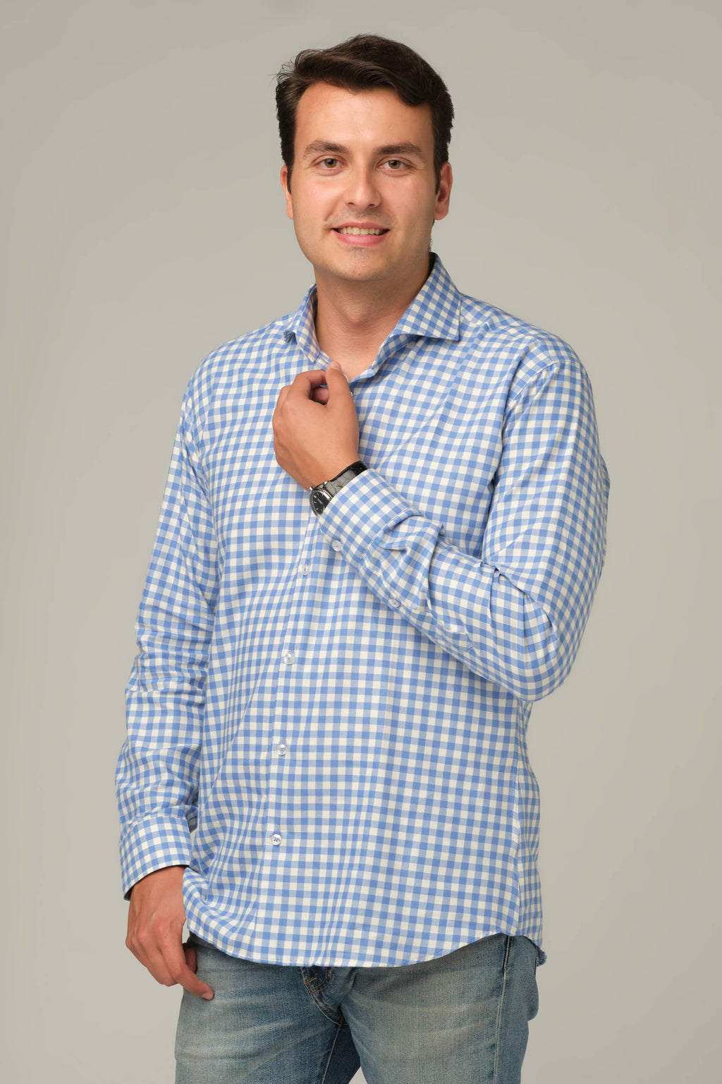Azure Check Signature Shirt