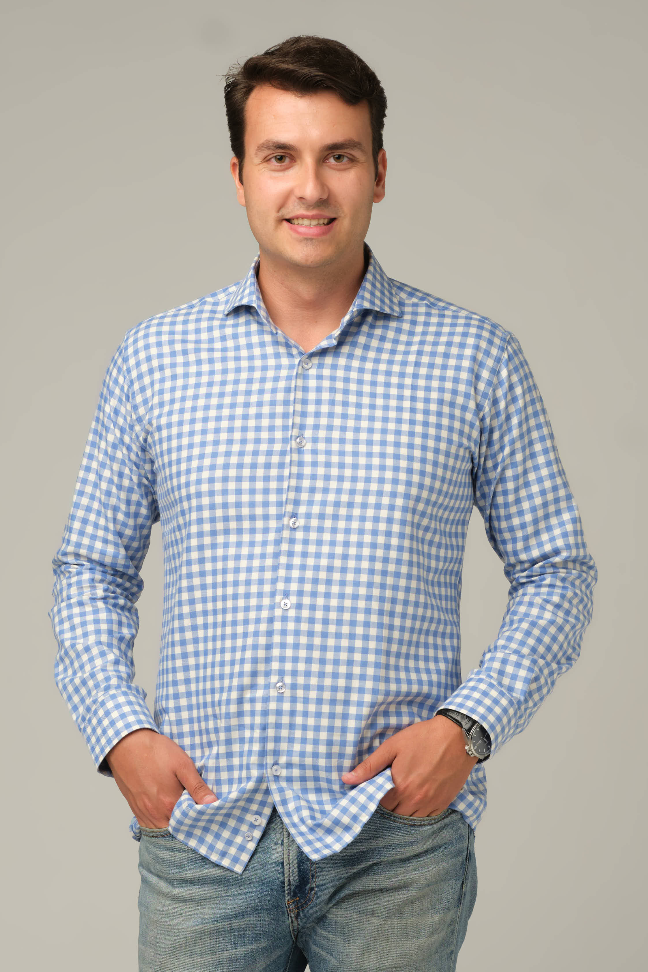 Azure Check Signature Shirt